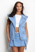 Biker Sleeveless Denim Gilet