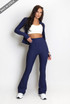 Zipped Gym Top And Flare Trouser Set