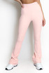 High Waisted Ribbed Flared Trouser