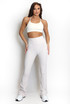 High Waisted Ribbed Flared Trouser