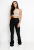 High Waisted Ribbed Flared Trouser