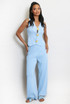 Fine Knit Button Waistcoat And Wide Leg Trouser set