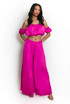 Satin Pleated Palazzo Trouser And Bardot Top Set