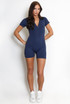 Zip Front Active Short Unitard