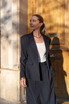 Single Button Textured Blazer