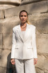 Single Button Textured Blazer