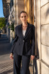 Single Button Textured Blazer