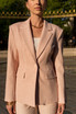 Single Button Textured Blazer
