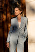 Single Button Textured Blazer