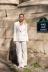 Single Button Textured Blazer