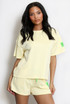 Slogan Tag T-Shirt And Shorts Set