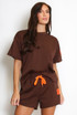 Slogan Tag T-Shirt And Shorts Set