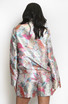 Jacquard Bird Print Bomber Jacket