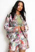 Jacquard Bird Print Bomber Jacket