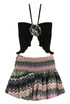 Shirred Halter Bralet And Zig Zag Skirt Set