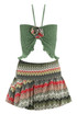 Shirred Halter Bralet And Zig Zag Skirt Set
