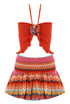 Shirred Halter Bralet And Zig Zag Skirt Set