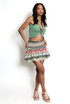 Shirred Halter Bralet And Zig Zag Skirt Set