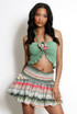 Shirred Halter Bralet And Zig Zag Skirt Set