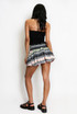 Shirred Halter Bralet And Zig Zag Skirt Set