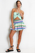 Shirred Halter Bralet And Zig Zag Skirt Set