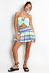 Shirred Halter Bralet And Zig Zag Skirt Set