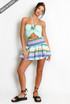 Shirred Halter Bralet And Zig Zag Skirt Set