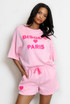 Bisous Slogan T-Shirt And Shorts Set