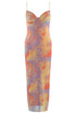 Multicolour Marble Mesh Midi Dress