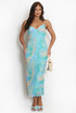Multicolour Marble Mesh Midi Dress