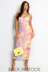 Multicolour Marble Mesh Midi Dress