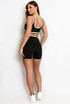 Active Crop Top And Shorts With Contrast Piping