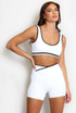 Active Crop Top And Shorts With Contrast Piping