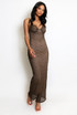 Lace Maxi Dress With Nude Lining 