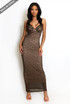 Lace Maxi Dress With Nude Lining 