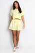 Bow Hem Embroidered Cropped Blouse And Shorts Set