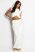 Fine Knit Wrap Crop Top And Maxi Skirt Set