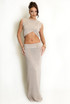Fine Knit Wrap Crop Top And Maxi Skirt Set
