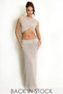 Fine Knit Wrap Crop Top And Maxi Skirt Set