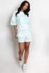 Leopard Print Sports Stripe Top and Shorts Set 