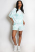 Leopard Print Sports Stripe Top and Shorts Set 