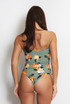 Cowl Neck Bodysuit in Oranges Print