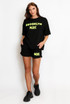 Embossed Slogan T-Shirt And Shorts Set