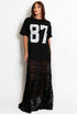 87 Slogan T-Shirt Lace Dress