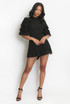 Frill Sleeve Chiffon Cut Out Back Playsuit