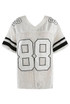 88 Slogan V Neck Sheer Lace Varsity Top
