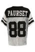 88 Slogan V Neck Sheer Lace Varsity Top