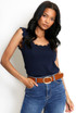 Scallop Hem Fine Knit Top