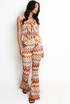 Ruffle Zig Zag Tie Front Top And Trouser Set