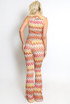 Ruffle Zig Zag Tie Front Top And Trouser Set